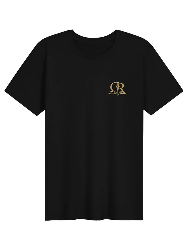 Gold Full-Lockup Black Tee product mockup
