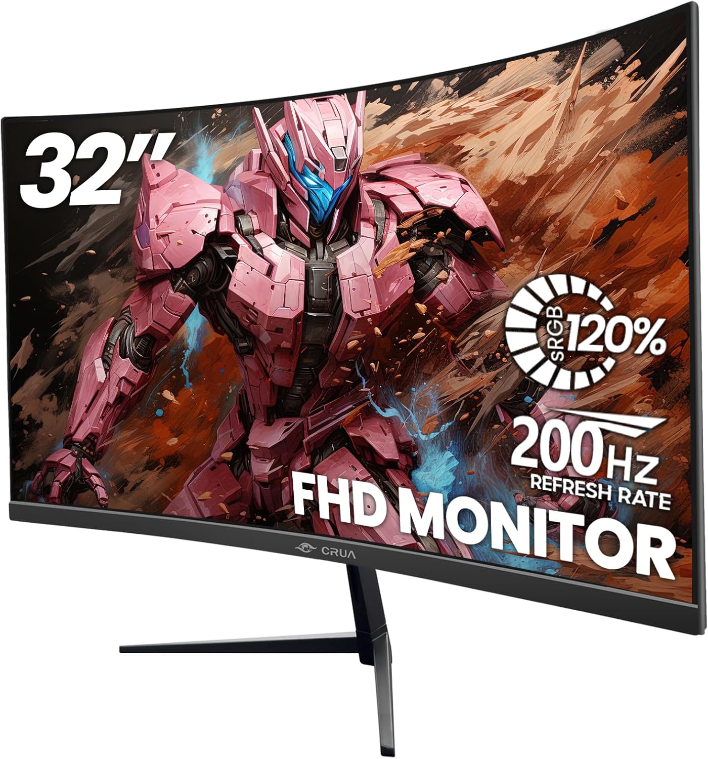 CRUA 32-Inch Curved Gaming Monitor